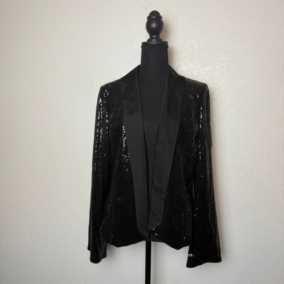 White House Black Market Black Sequin Blazer - Picture 1 of 8